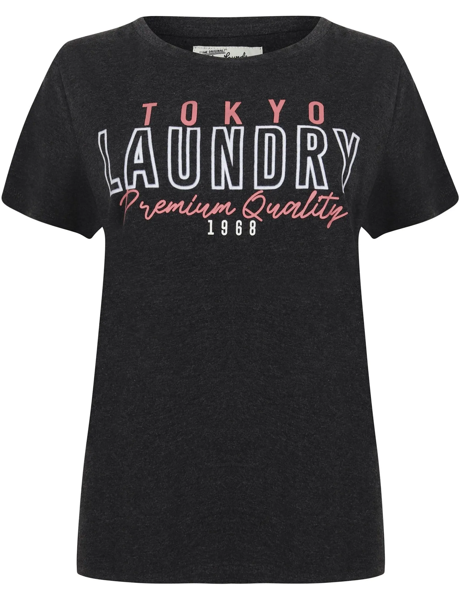 Nikita Motif Cotton Jersey T-Shirt In Charcoal Marl - Tokyo Laundry