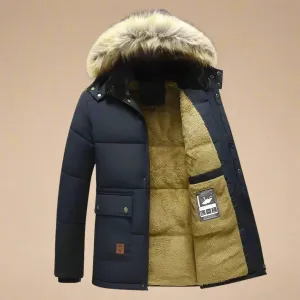 Olaf&Dave Adventure Parka | Lange Waterdichte Herenwinterjas met Fleecevoering en Bontkraag