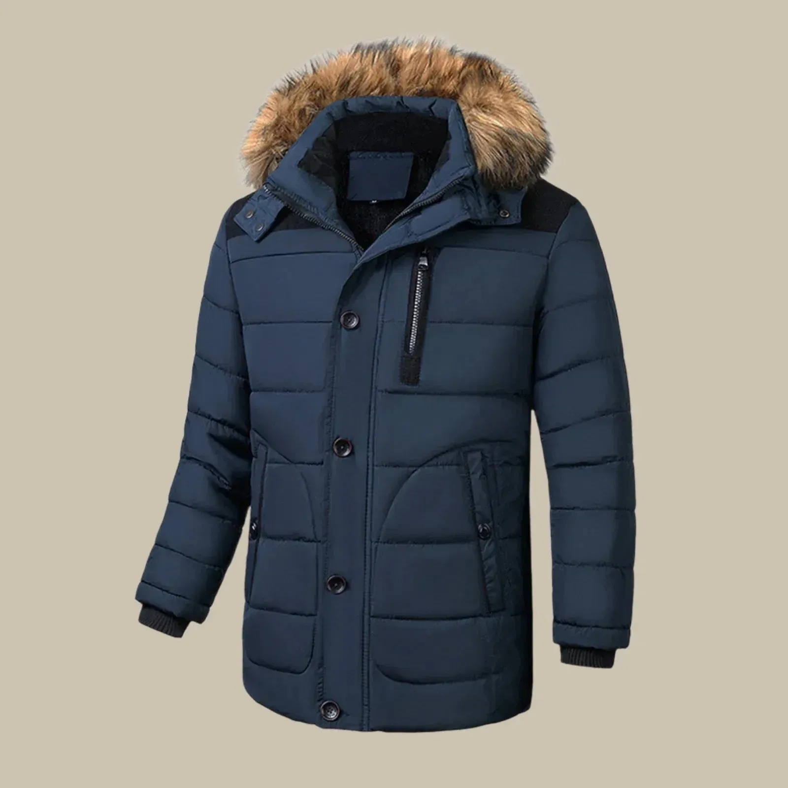 Olaf&Dave Classic Parka | Casual Warme Waterdichte Winterjas voor Heren met Bontkraag