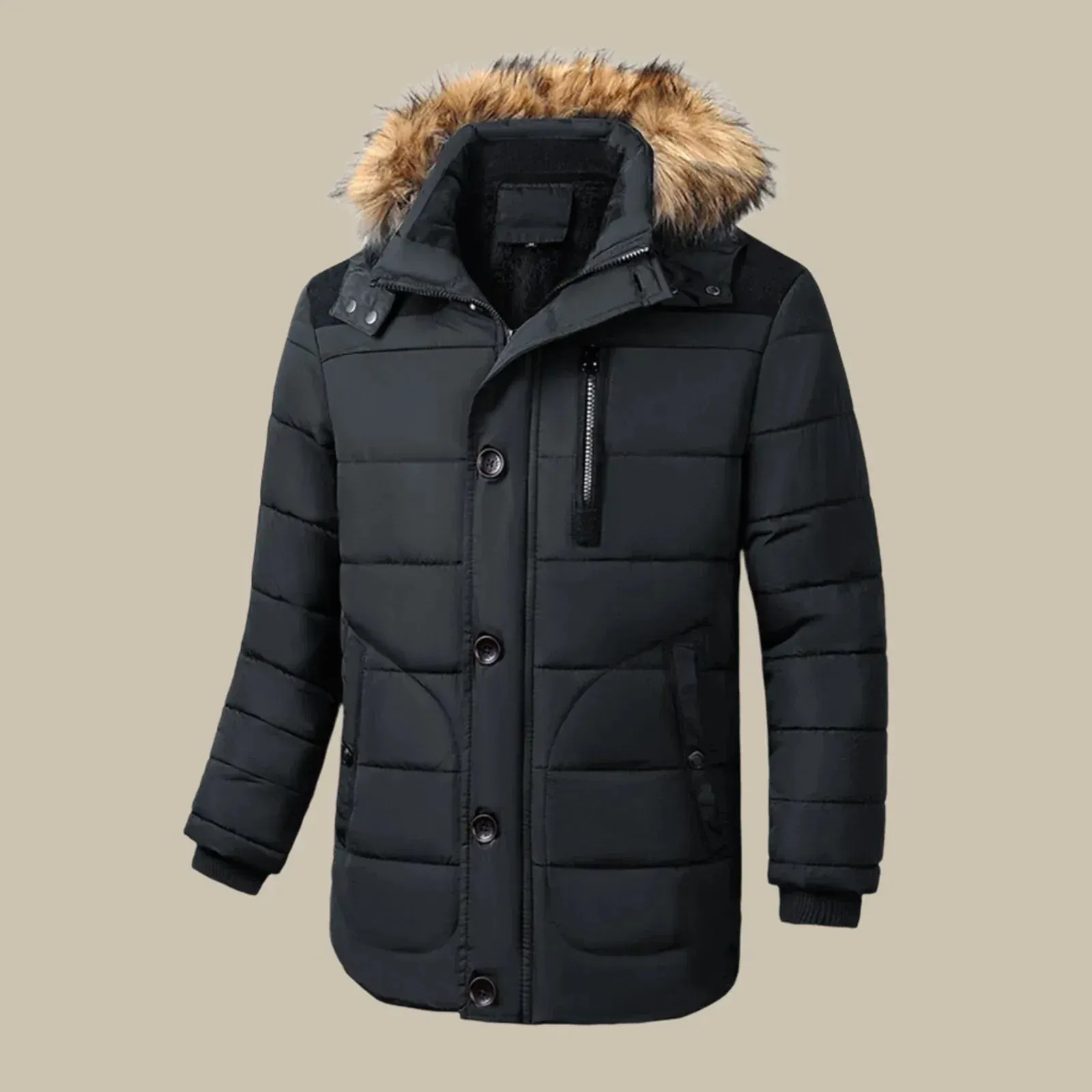 Olaf&Dave Classic Parka | Casual Warme Waterdichte Winterjas voor Heren met Bontkraag