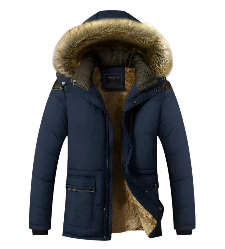 Olaf&Dave Parka | Lange waterdichte herenparka met bontkraag en warme fleece voering