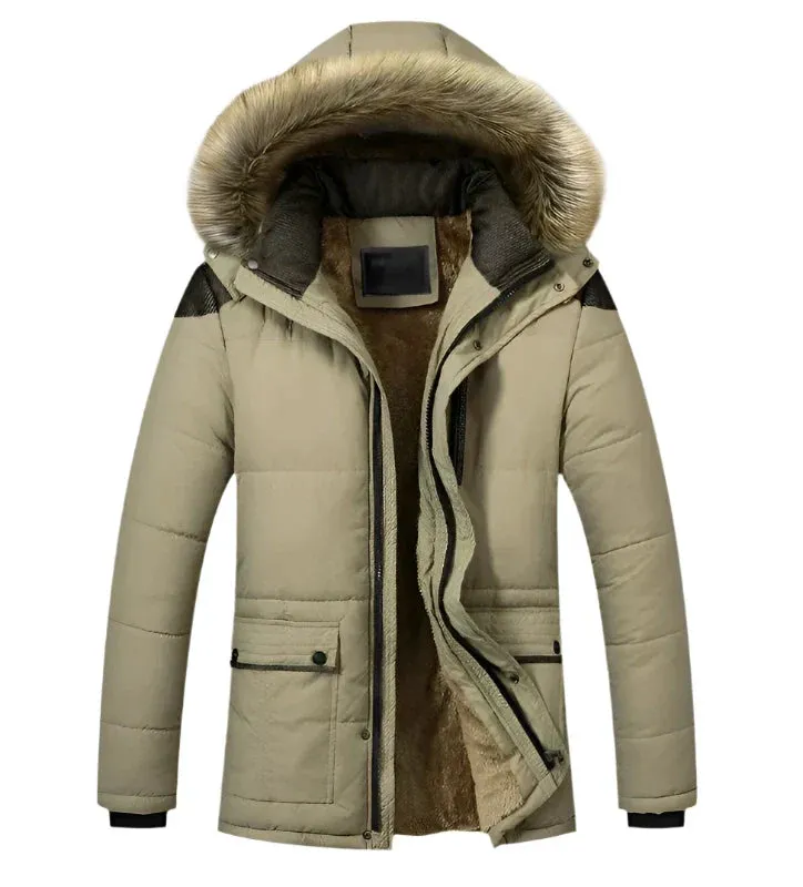 Olaf&Dave Parka | Lange waterdichte herenparka met bontkraag en warme fleece voering