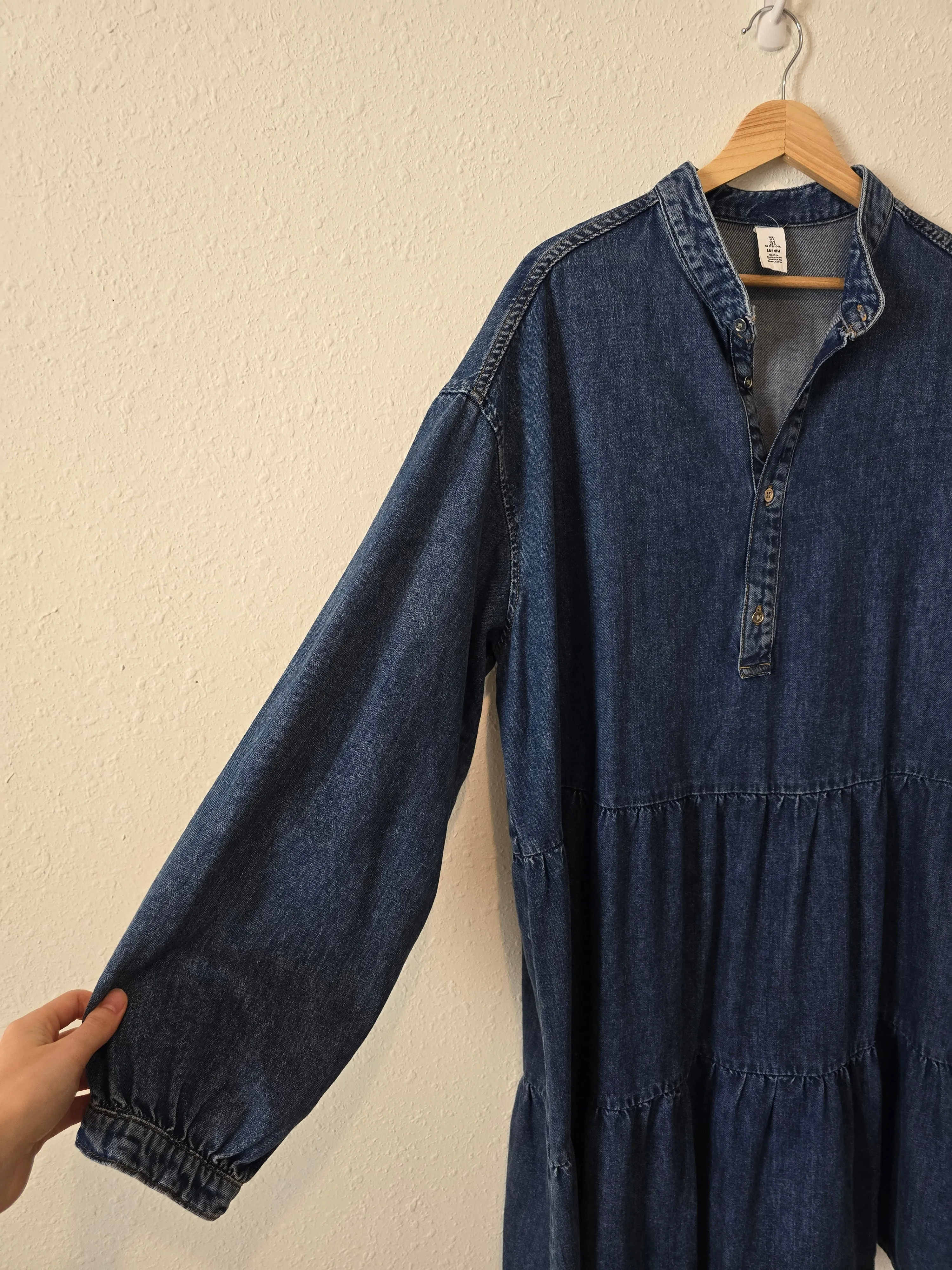 Oversized Babydoll Denim Dress (L)