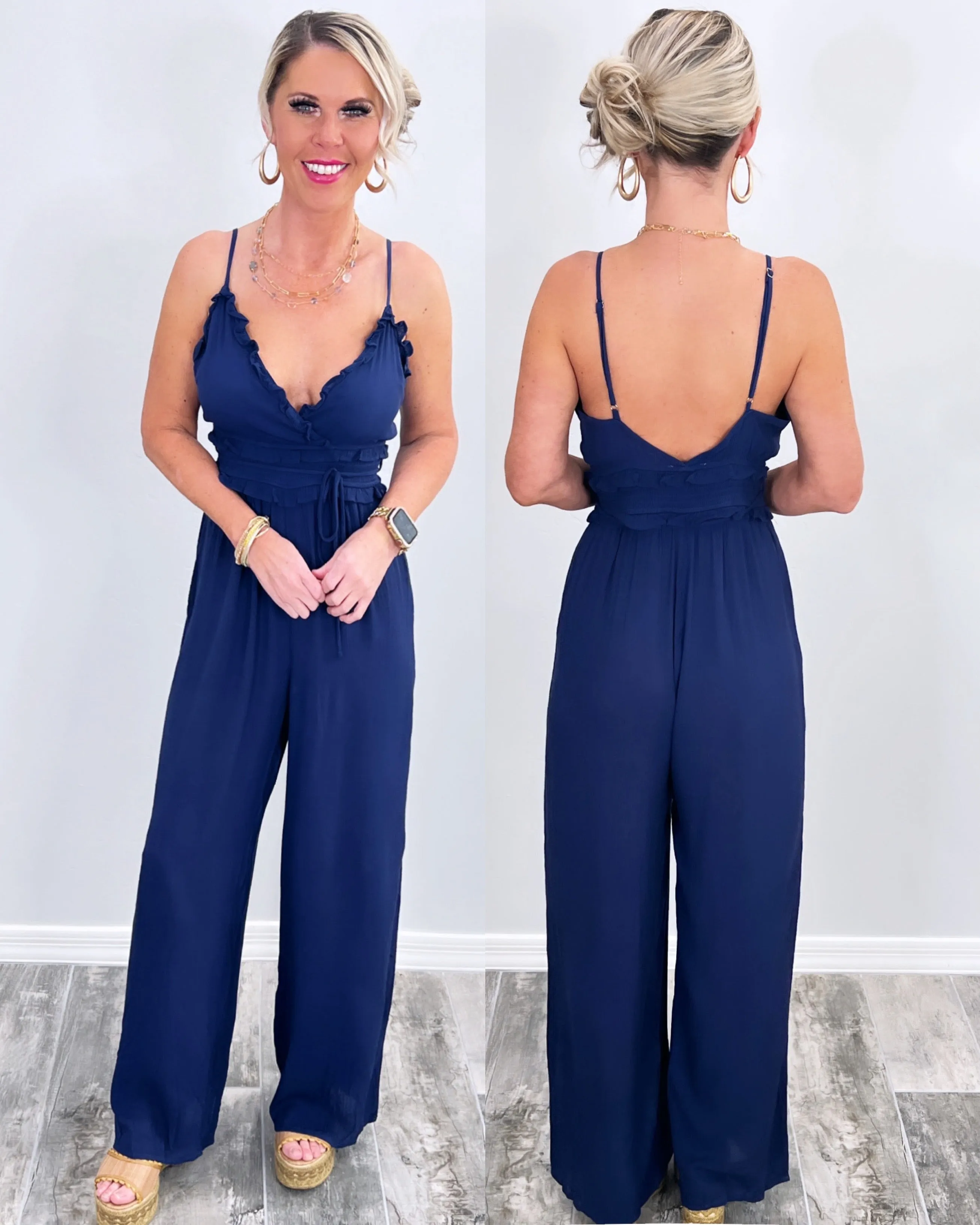 Paradise Haven Jumpsuit - Navy