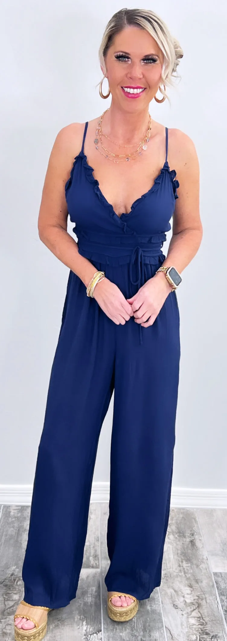 Paradise Haven Jumpsuit - Navy