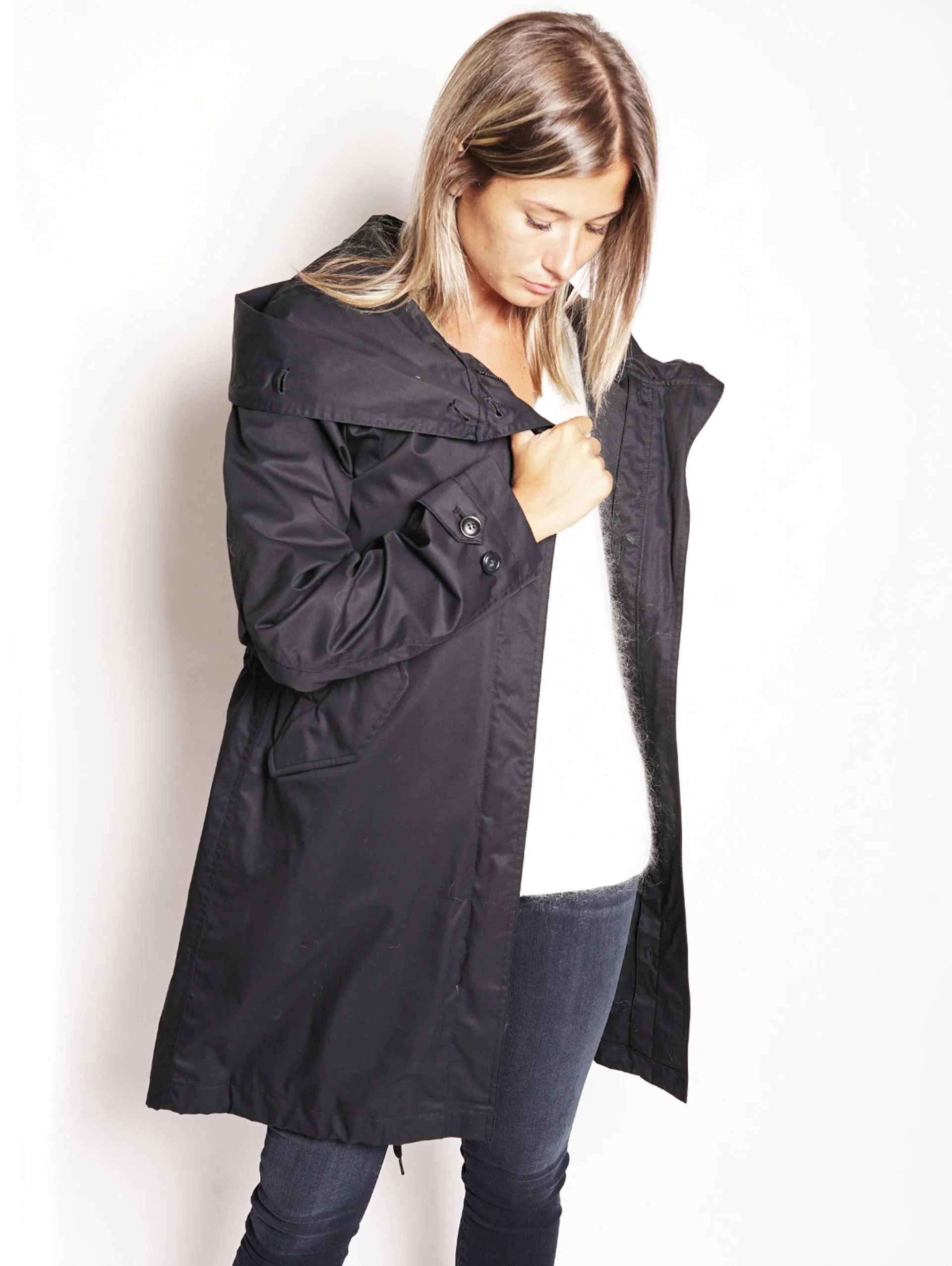 Parka con Pelliccia Rimovibile Nero