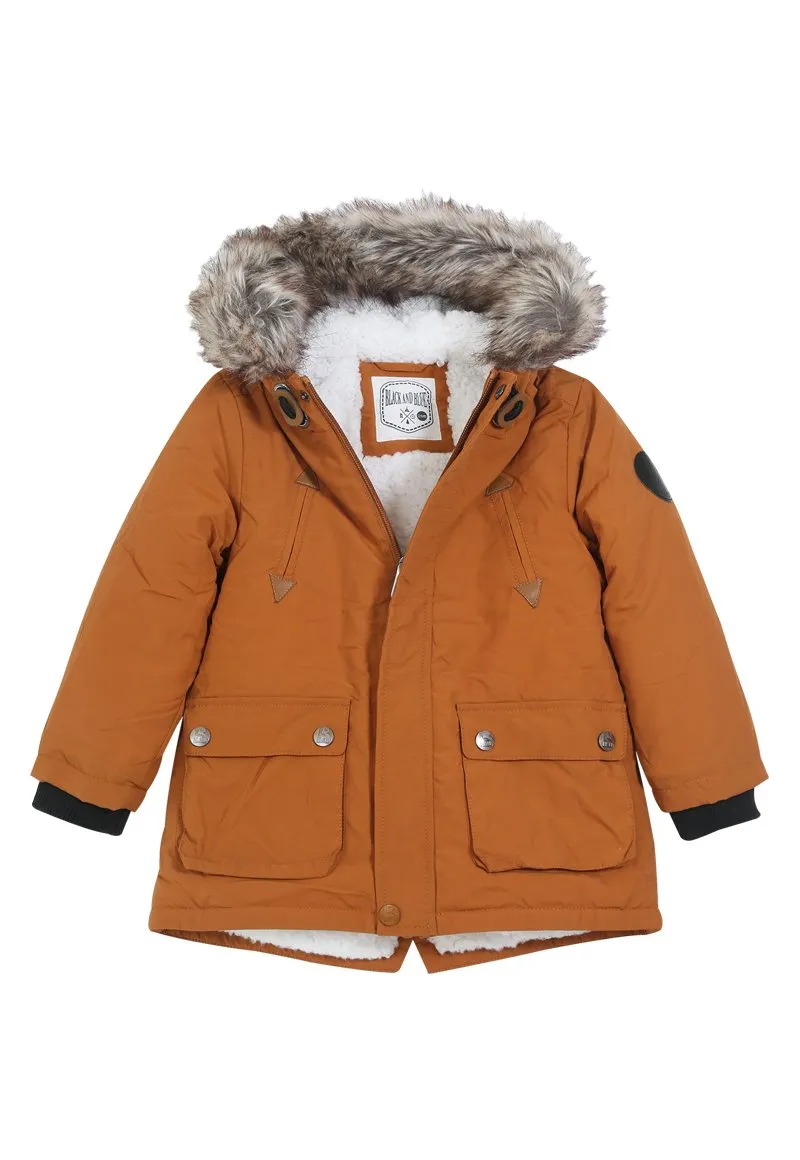 Parka Eloy Bebé Camel Black and Blue