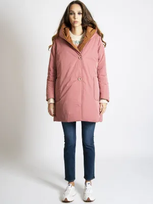 Parka Reversibile in Memory Rosa/Coccio