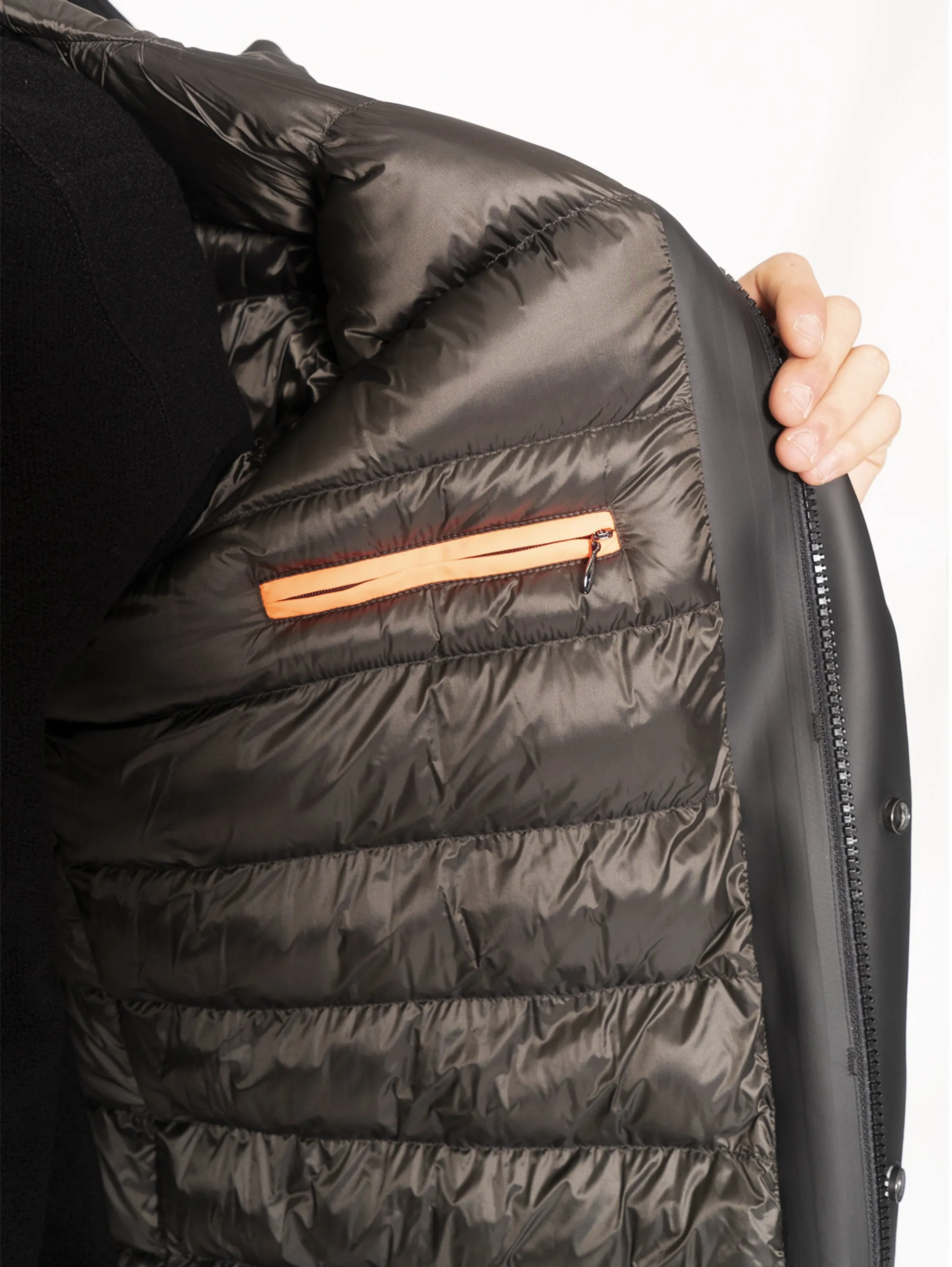 Parka Rubber Taglio Laser - Nero