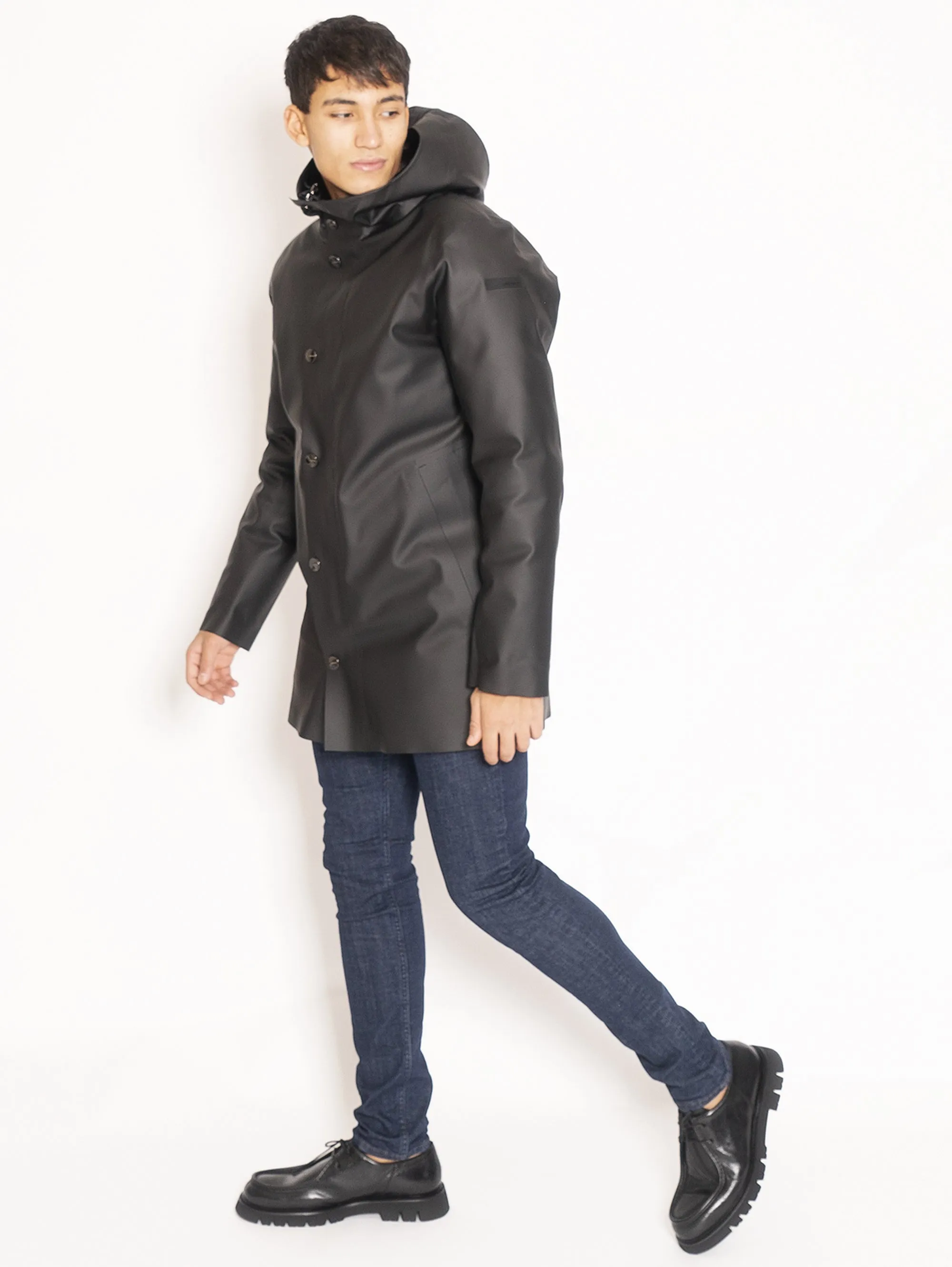 Parka Rubber Taglio Laser - Nero