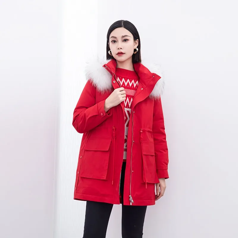 Red Windbreaker Winter Down Jacket