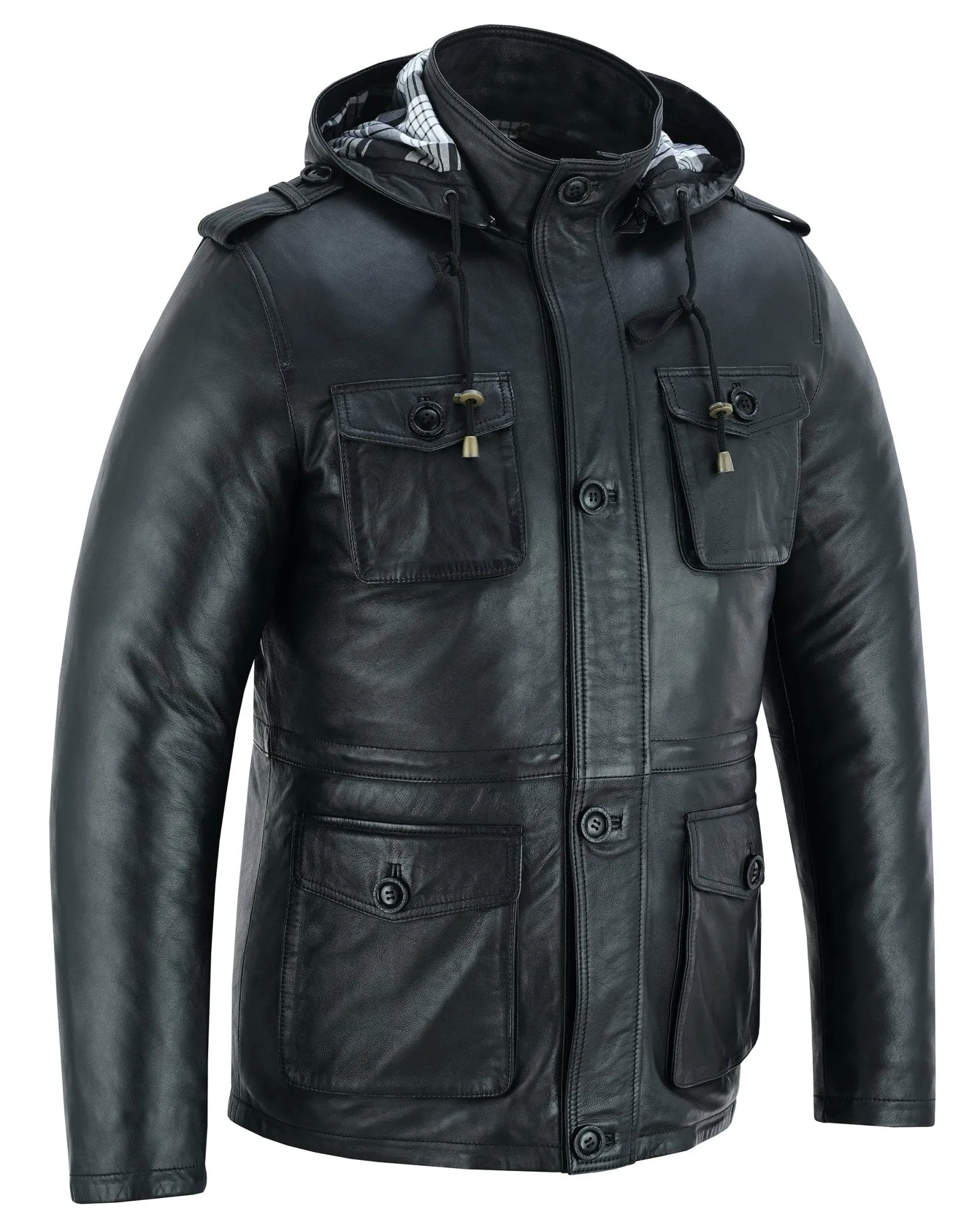 Stylish Men's Leather Parka Jacket for a Smart Casual Look