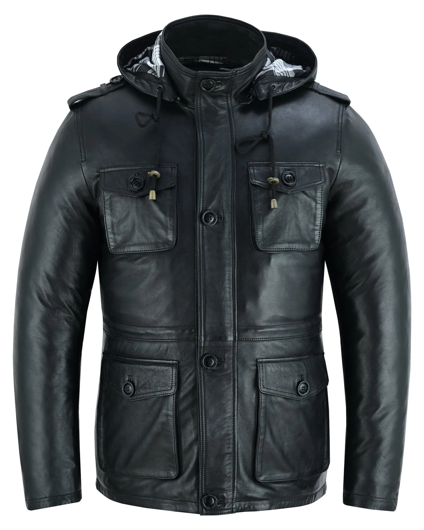 Stylish Men's Leather Parka Jacket for a Smart Casual Look