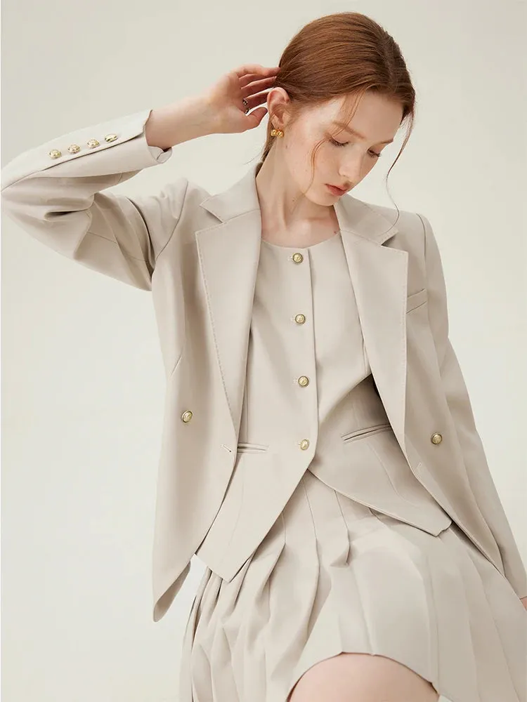 Stylish Office Lady Blazer Set Top