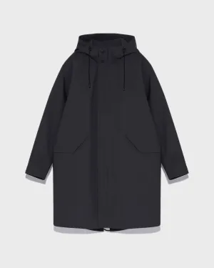 Technical cold wool fishtail parka