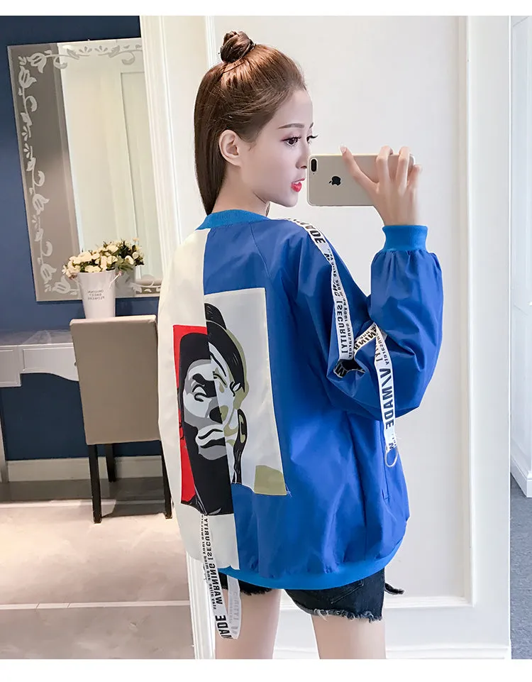 Thin Girl Windbreaker Outwear Bomber Jackets