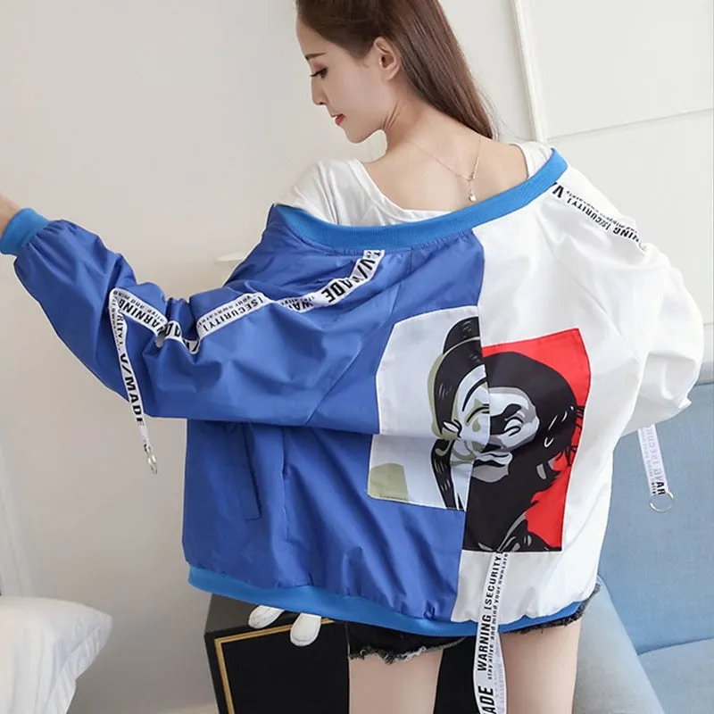 Thin Girl Windbreaker Outwear Bomber Jackets