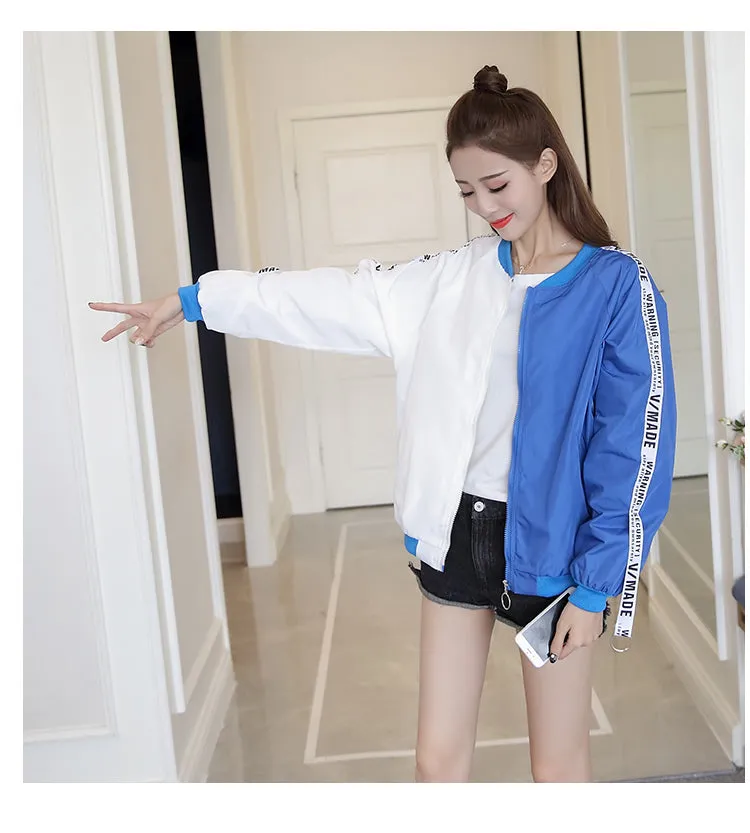 Thin Girl Windbreaker Outwear Bomber Jackets