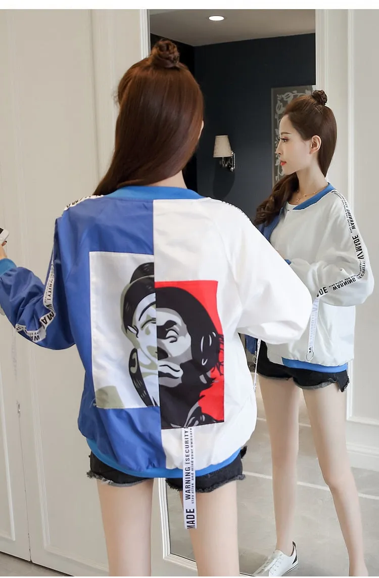 Thin Girl Windbreaker Outwear Bomber Jackets