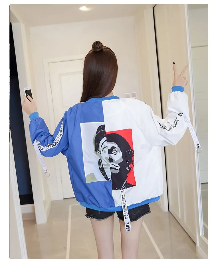 Thin Girl Windbreaker Outwear Bomber Jackets