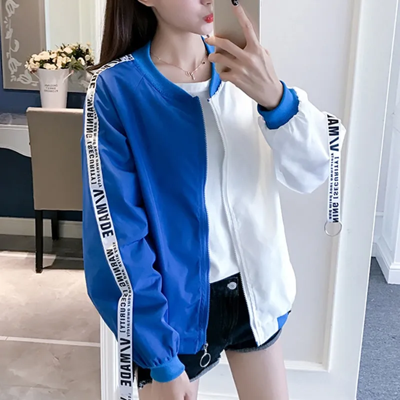 Thin Girl Windbreaker Outwear Bomber Jackets