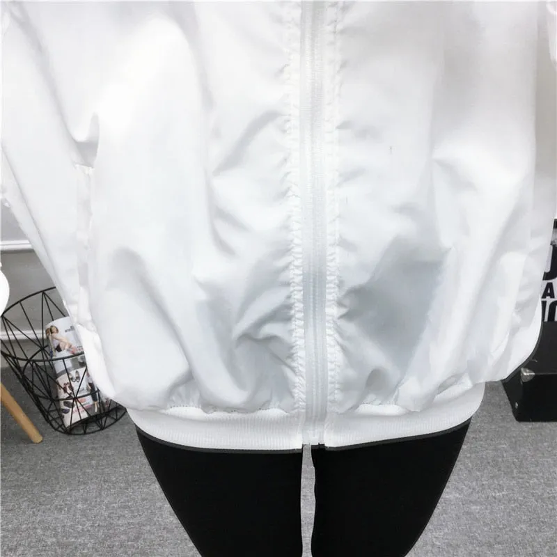 Thin Girl Windbreaker Outwear Bomber Jackets