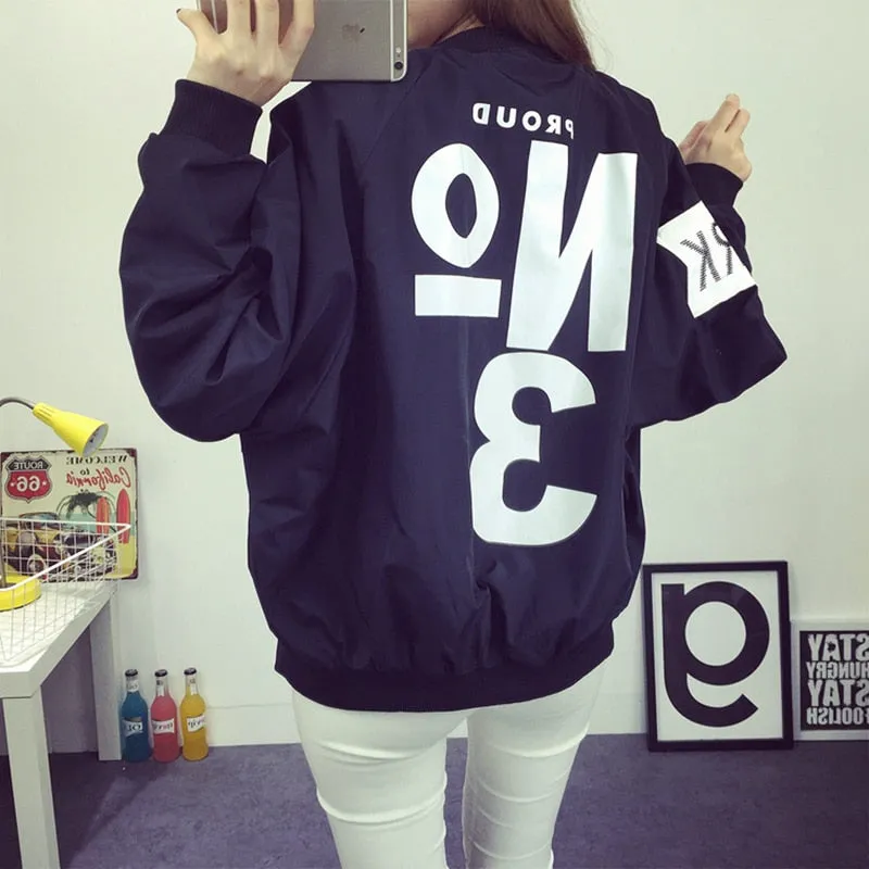 Thin Girl Windbreaker Outwear Bomber Jackets