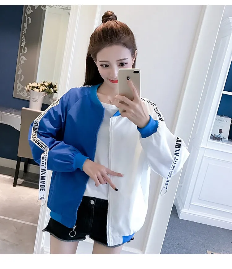 Thin Girl Windbreaker Outwear Bomber Jackets