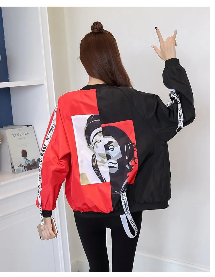 Thin Girl Windbreaker Outwear Bomber Jackets