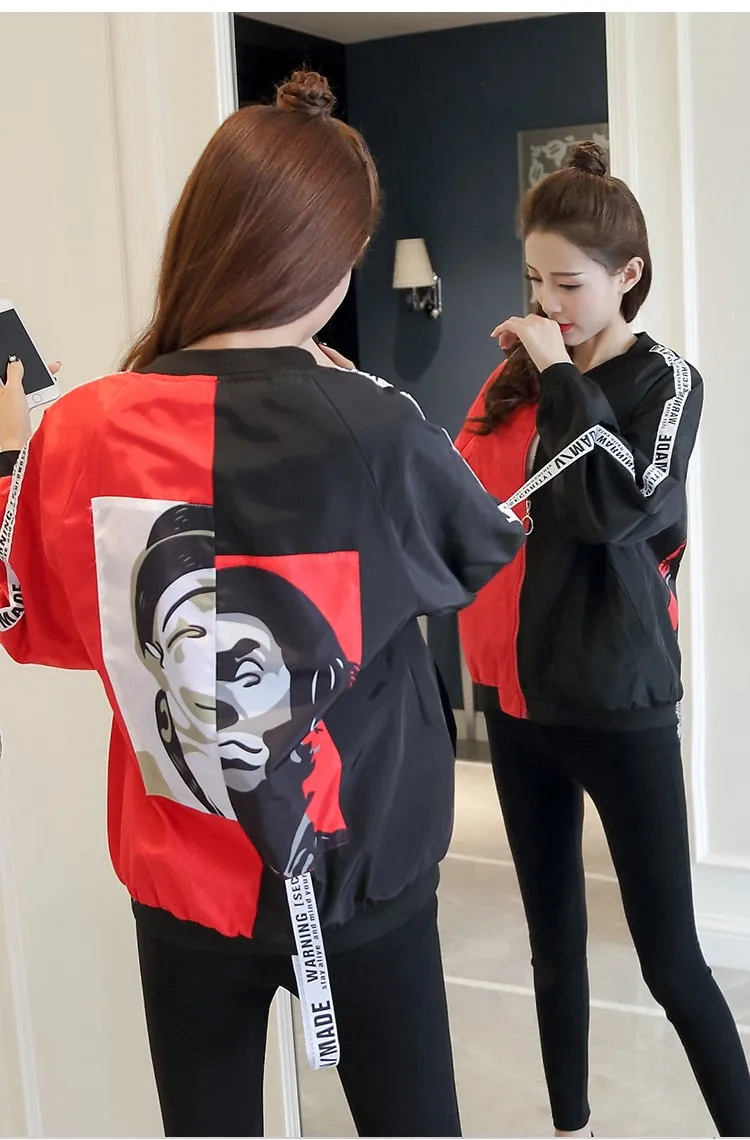 Thin Girl Windbreaker Outwear Bomber Jackets