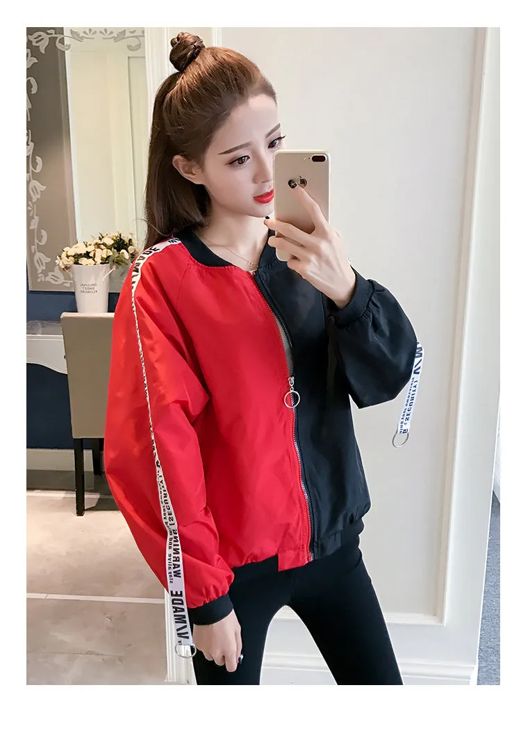 Thin Girl Windbreaker Outwear Bomber Jackets