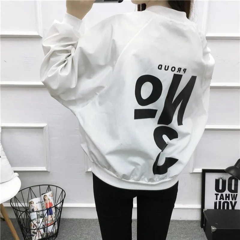 Thin Girl Windbreaker Outwear Bomber Jackets