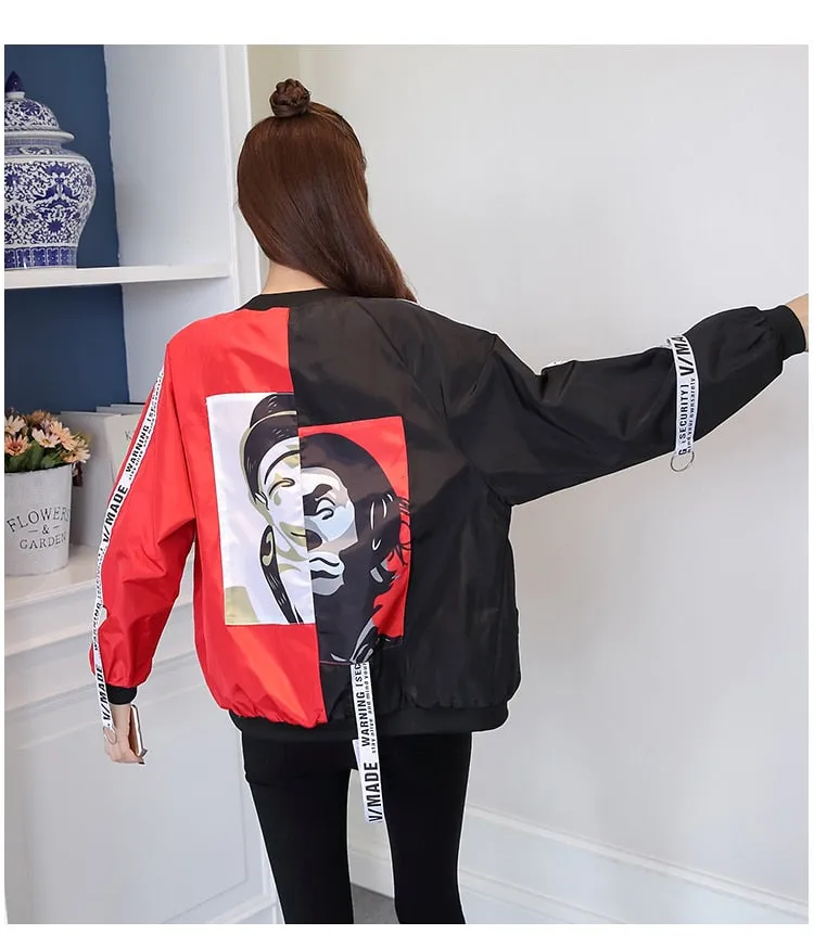 Thin Girl Windbreaker Outwear Bomber Jackets