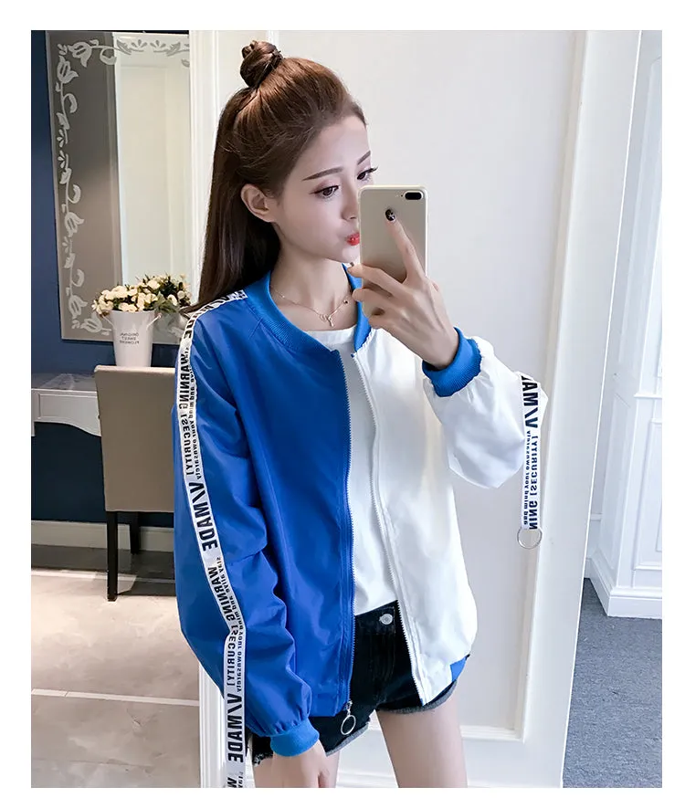 Thin Girl Windbreaker Outwear Bomber Jackets