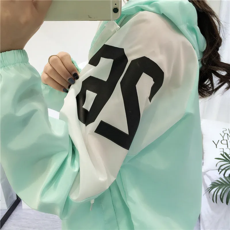 Thin Girl Windbreaker Outwear Bomber Jackets