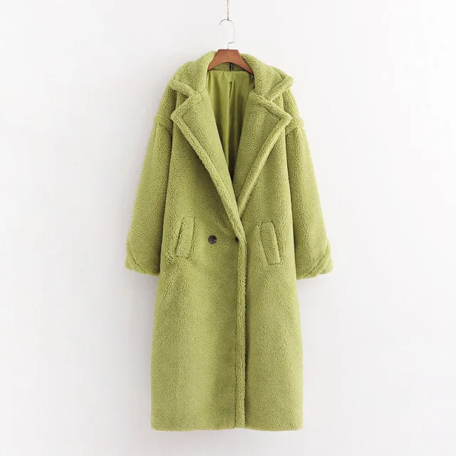 Wjczt Autumn Winter Women Loose Beige Teddy Coat Stylish Female Thick Warm Cashmere Jacket Casual Girls Streetwear