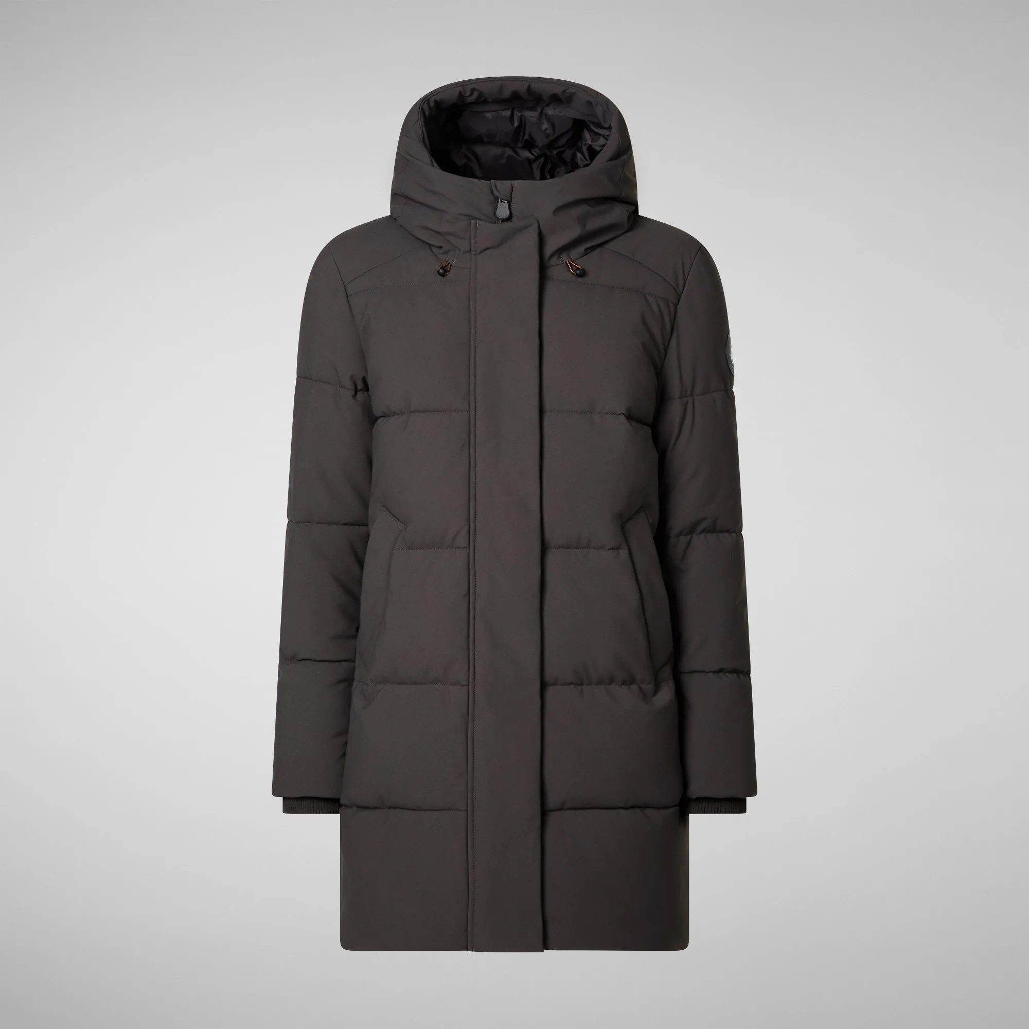 Woman's hooded parka Bethany in brown black