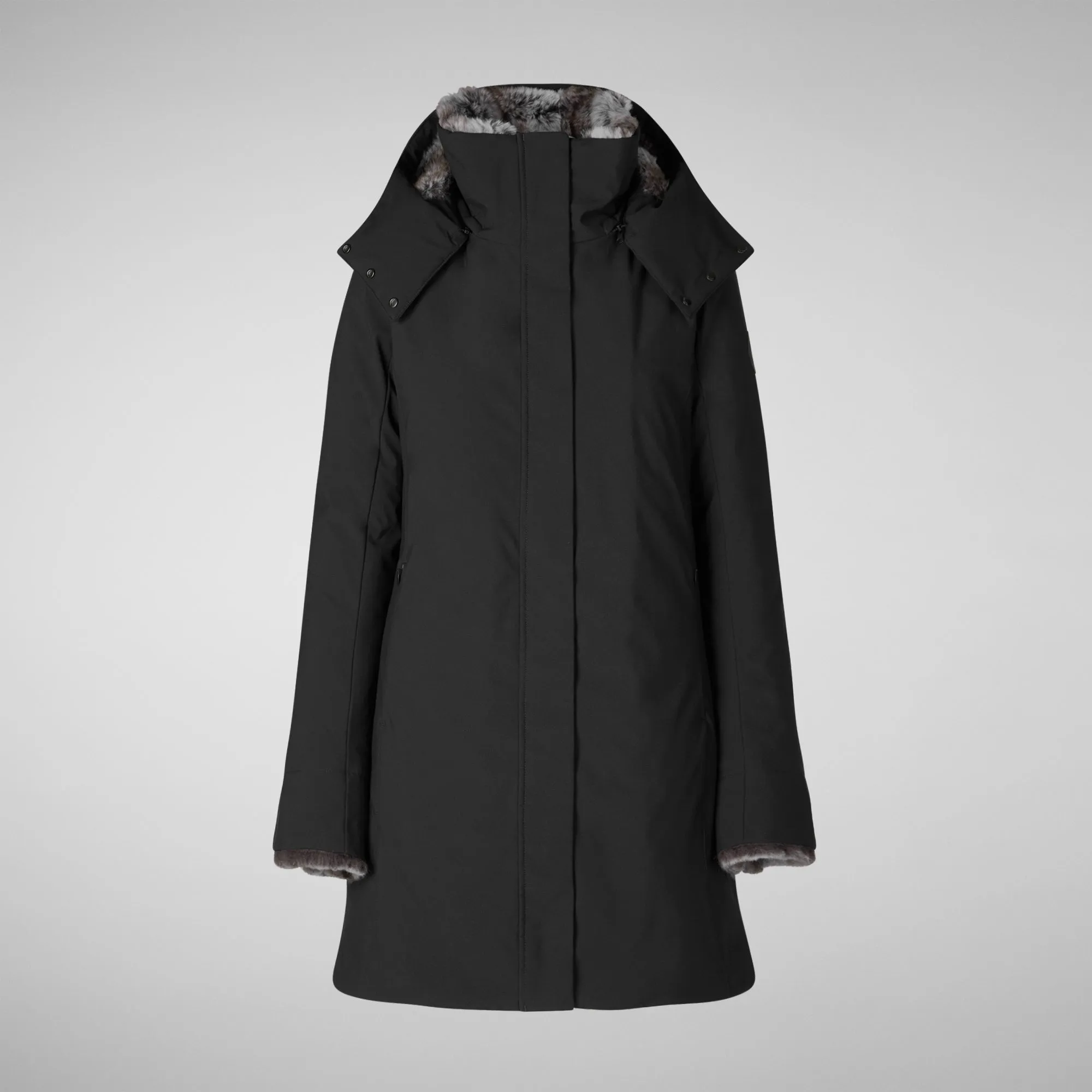 Woman's hooded parka Samantah in black