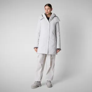 Woman's hooded parka Samantah in fog grey