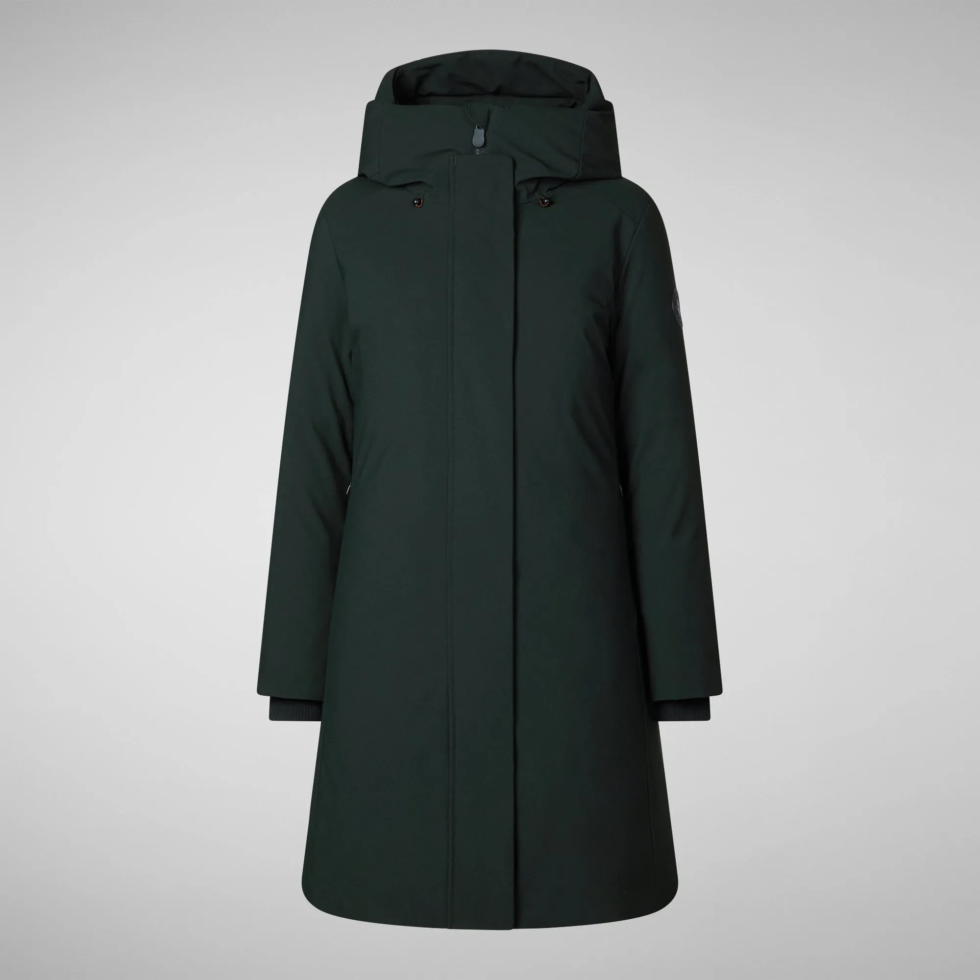 Woman's hooded parka Sienna in green black