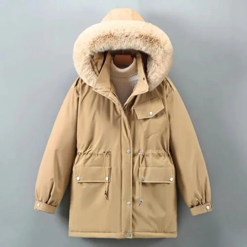 Women's Elegant Warm Parka Hooded Winter Coat with Fur Collar | Ideal for Autumn/Winter