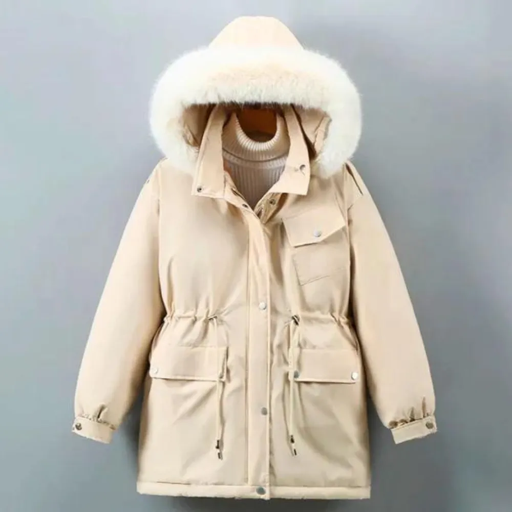 Women's Elegant Warm Parka Hooded Winter Coat with Fur Collar | Ideal for Autumn/Winter