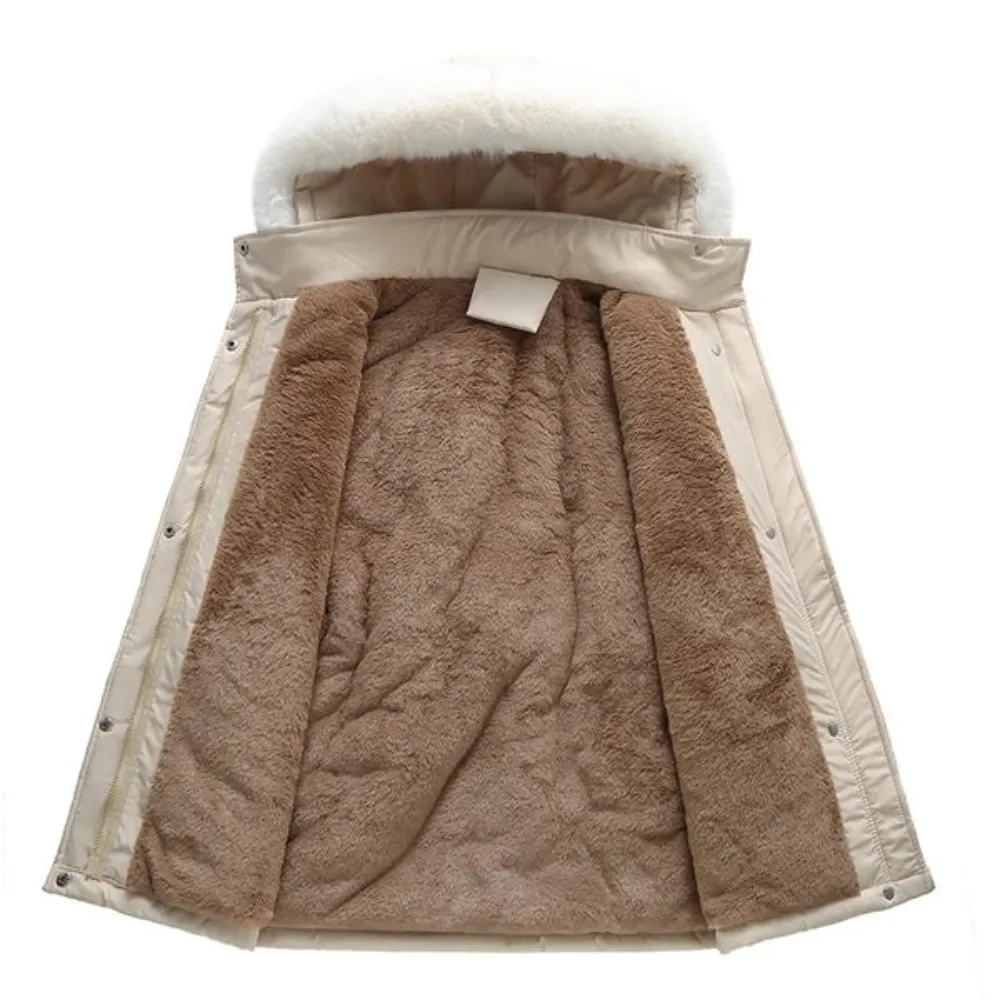 Women's Elegant Warm Parka Hooded Winter Coat with Fur Collar | Ideal for Autumn/Winter