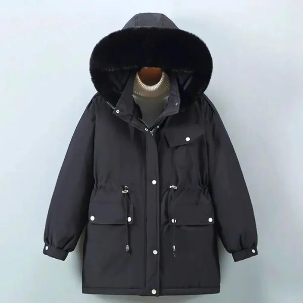 Women's Elegant Warm Parka Hooded Winter Coat with Fur Collar | Ideal for Autumn/Winter