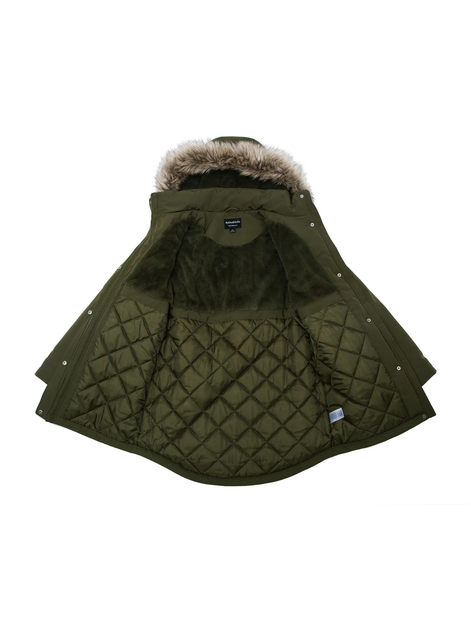 Women's Lightweight Parka Jacket with Faux Fur Hood