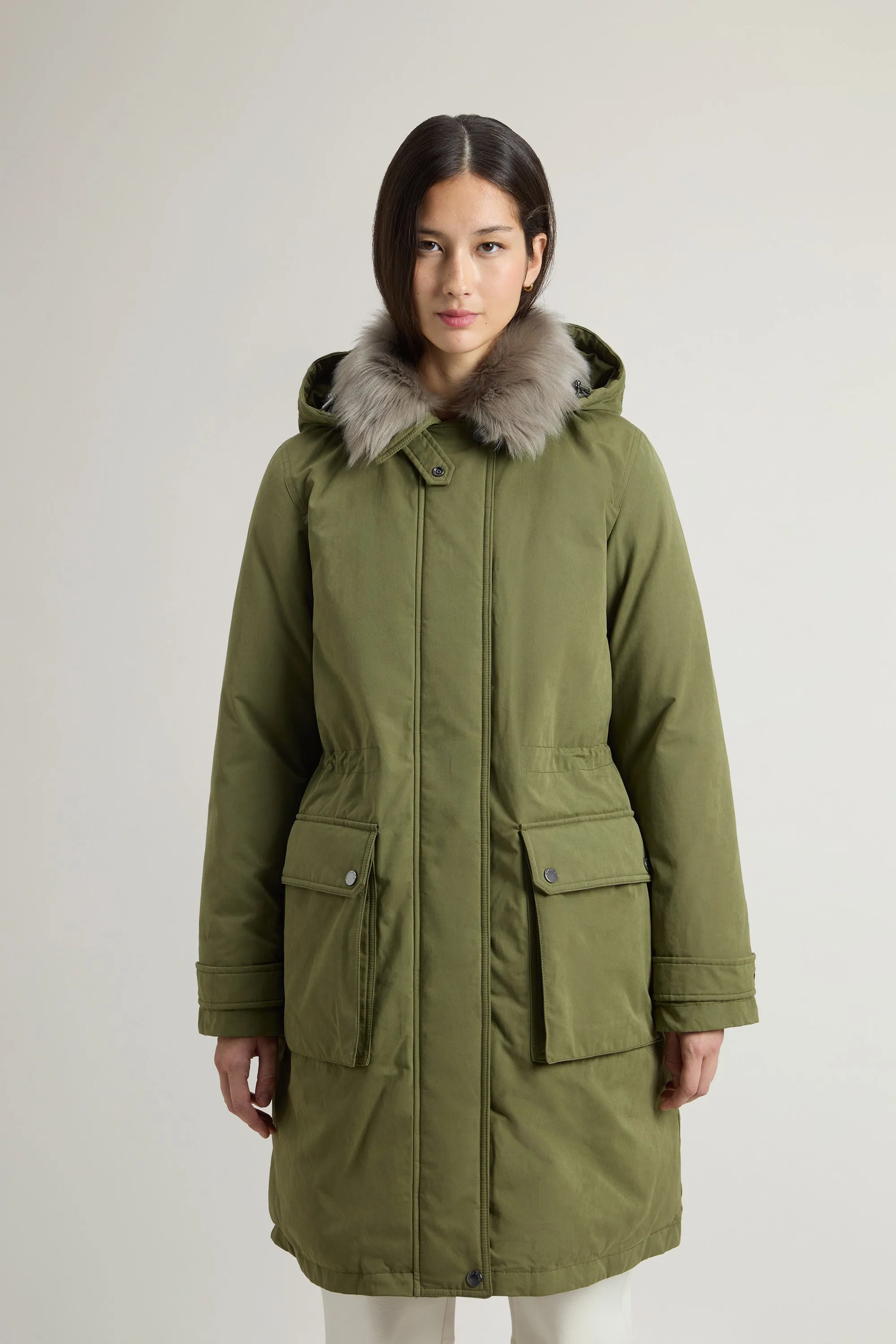 Woolrich Arctic Parka In Mountain Cloth Verde