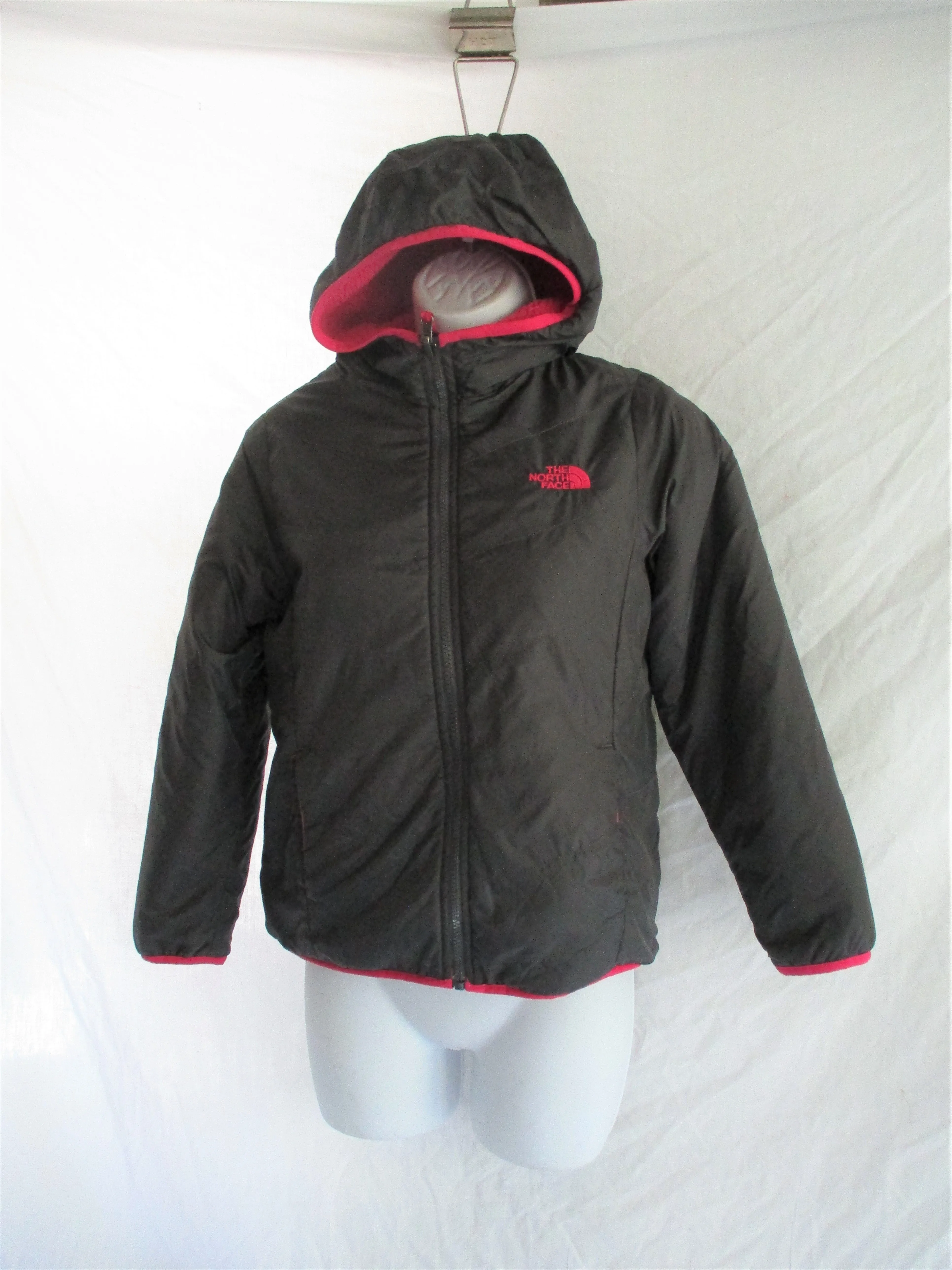 Youth Tween Girls THE NORTH FACE Reversible JACKET Coat M 10/12 Berry Gray